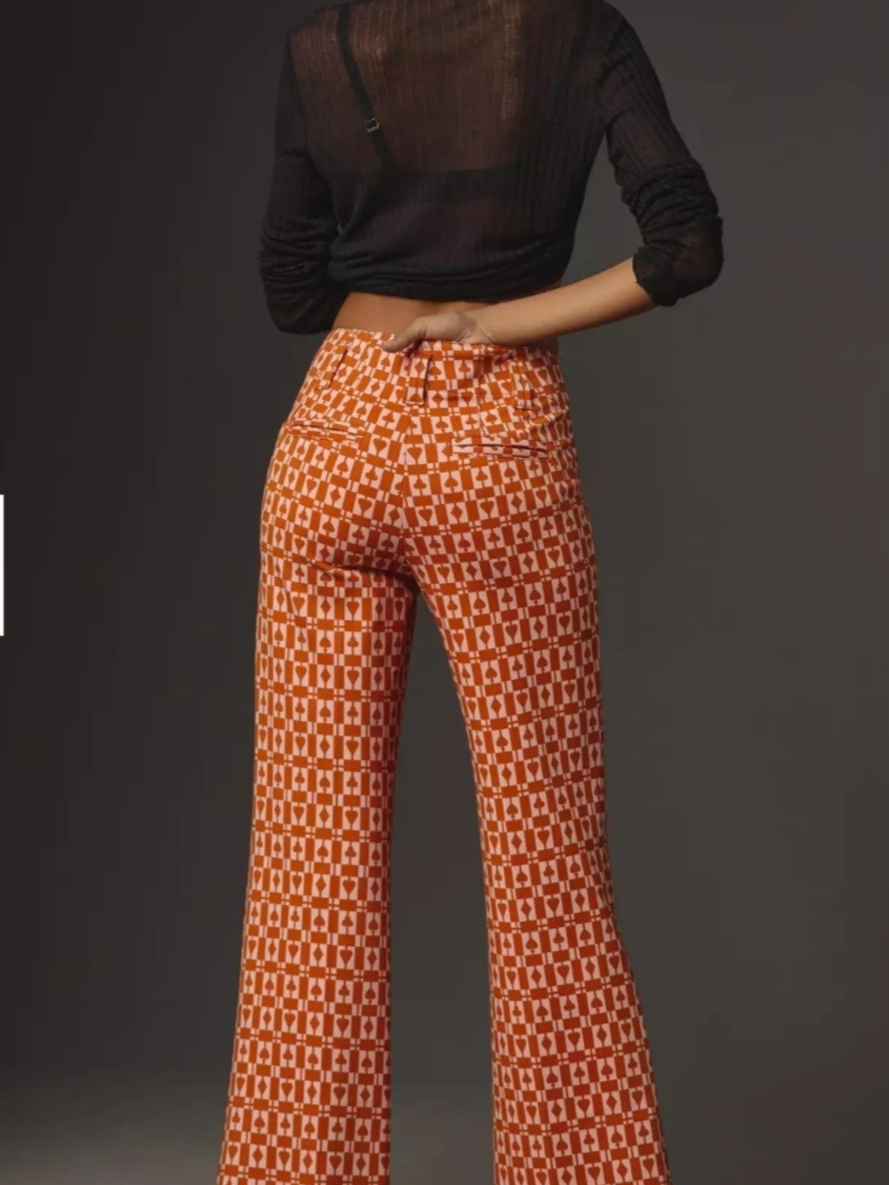 Anthropologie Maeve "The Naomi" High-Rise Wide-Leg Flare Pants Sz 4 RetroStyle - Picture 3 of 11